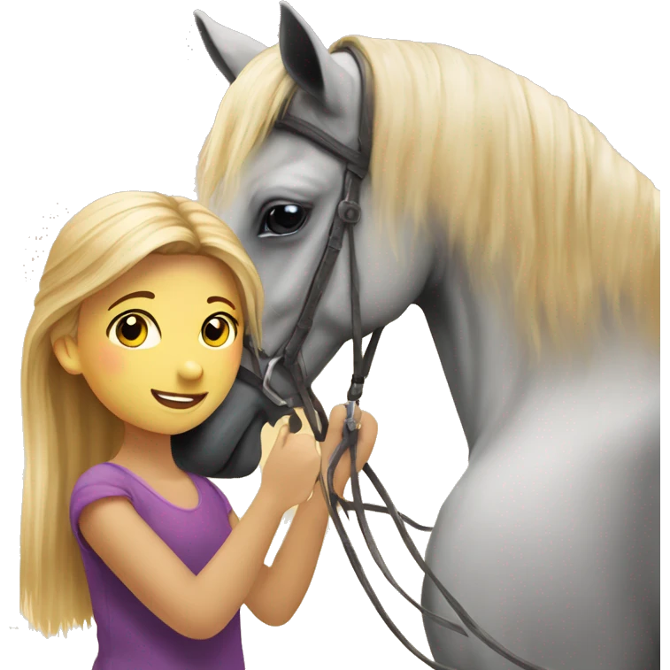 Haflinger horse Whit the girl emoji