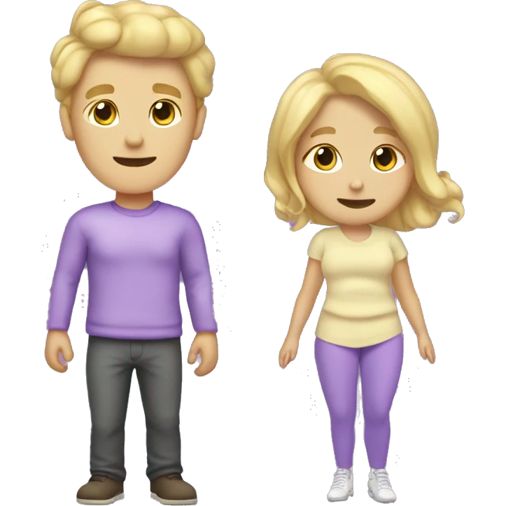 Fairly odd parent with blonde hair, and a lavender outfit  emoji