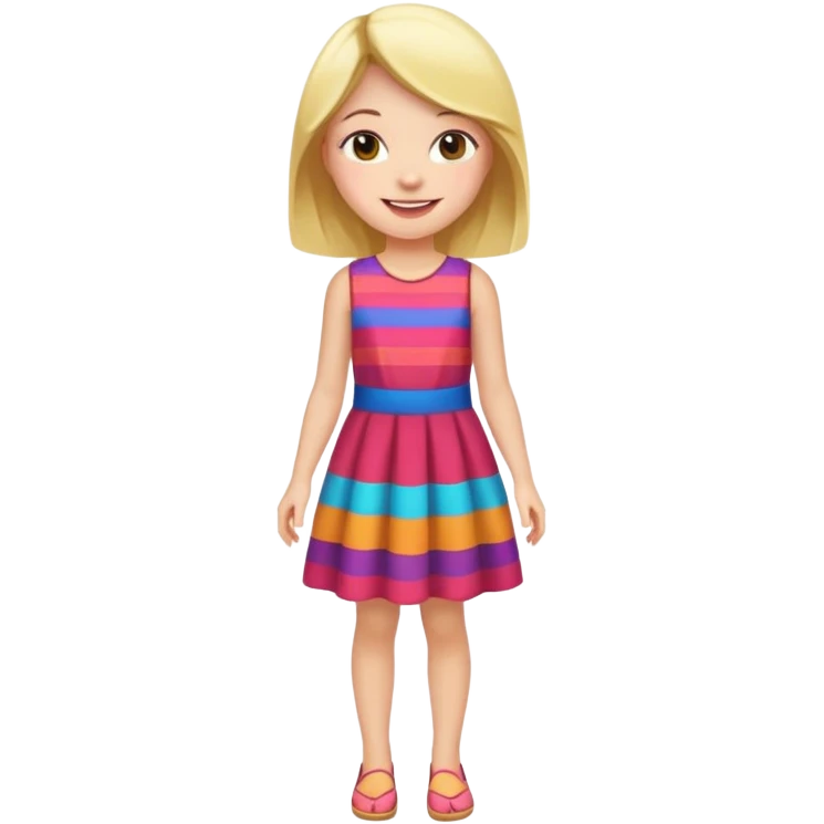 девушка в полный рост стоит улыбается emoji