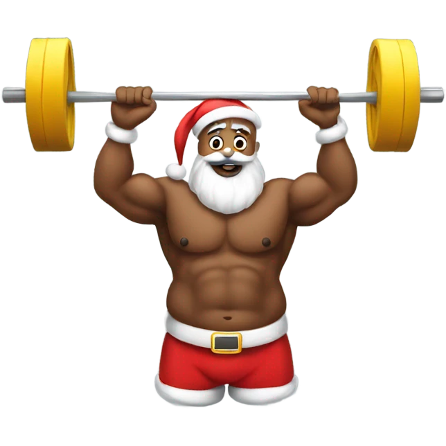 Santa working out with a barbell  emoji
