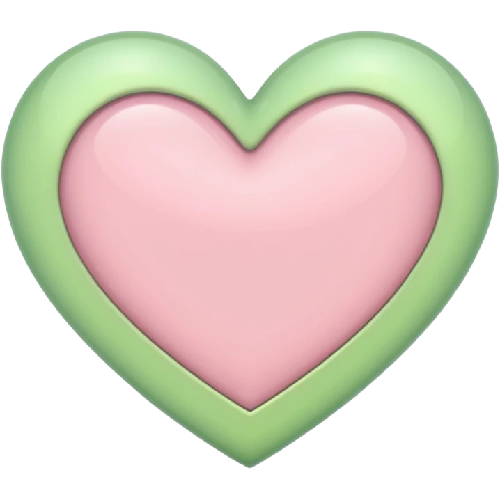 A half light green half light pink heart emoji
