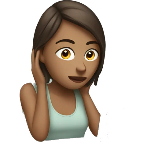 tired girl with laptop drinking a lot of coffee emoji