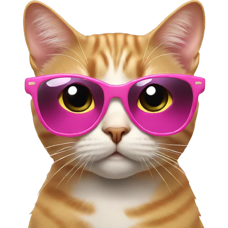 Cat wearing pink sunglasses emoji
