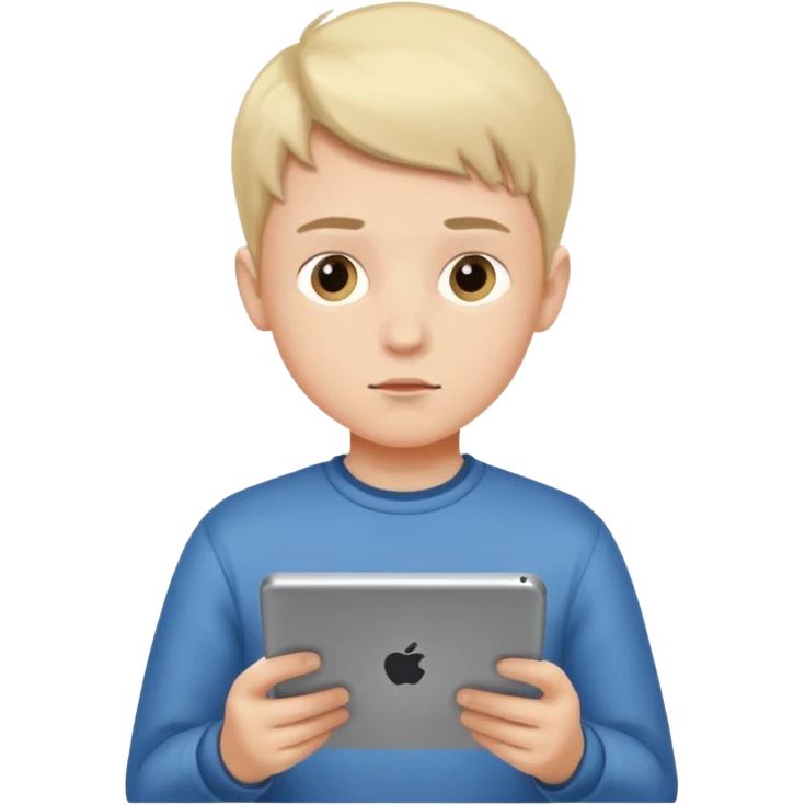 boy watching a tablet emoji