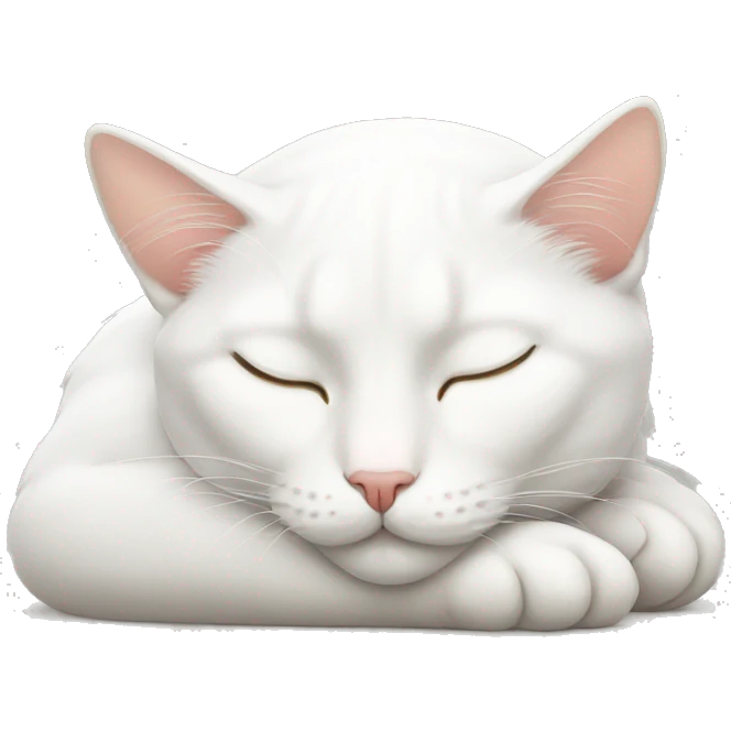 White cat sleeping emoji