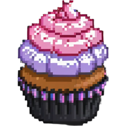 side view cupcake with pink icing emoji
