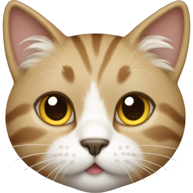 Cat with brown, blonde and white hair emoji