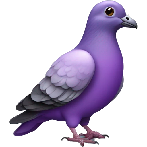 Purple cute pigeon with camera emoji