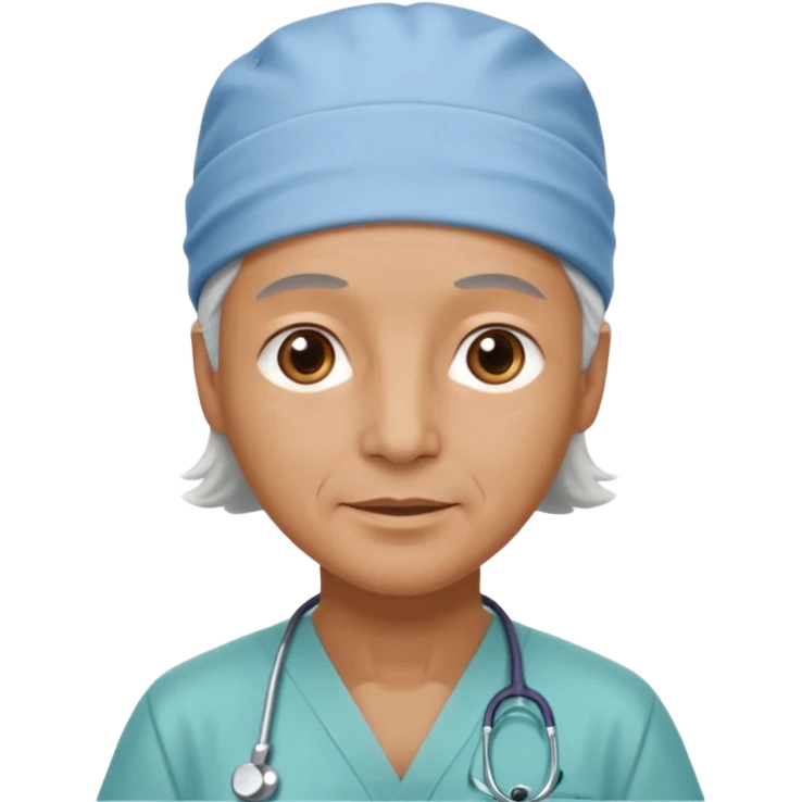 older doctor with scrub cap on emoji