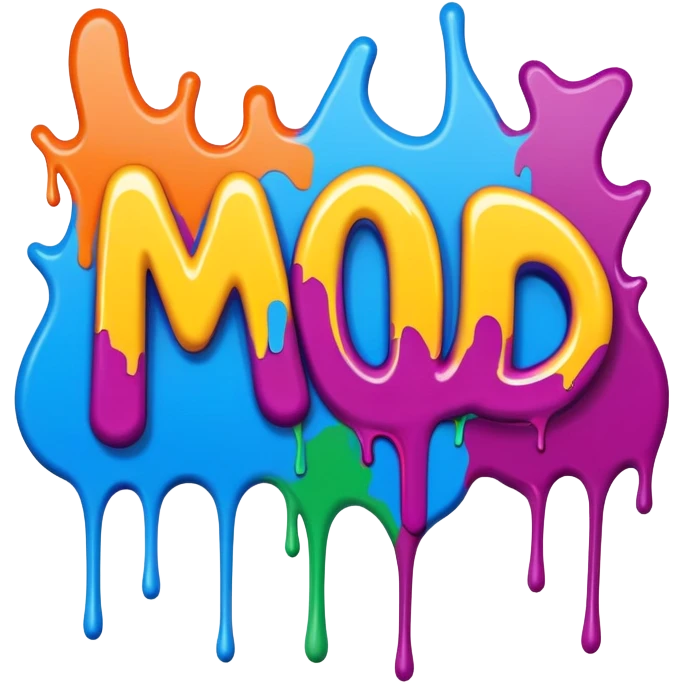 Graffiti the word  mod  with drippy paint  emoji