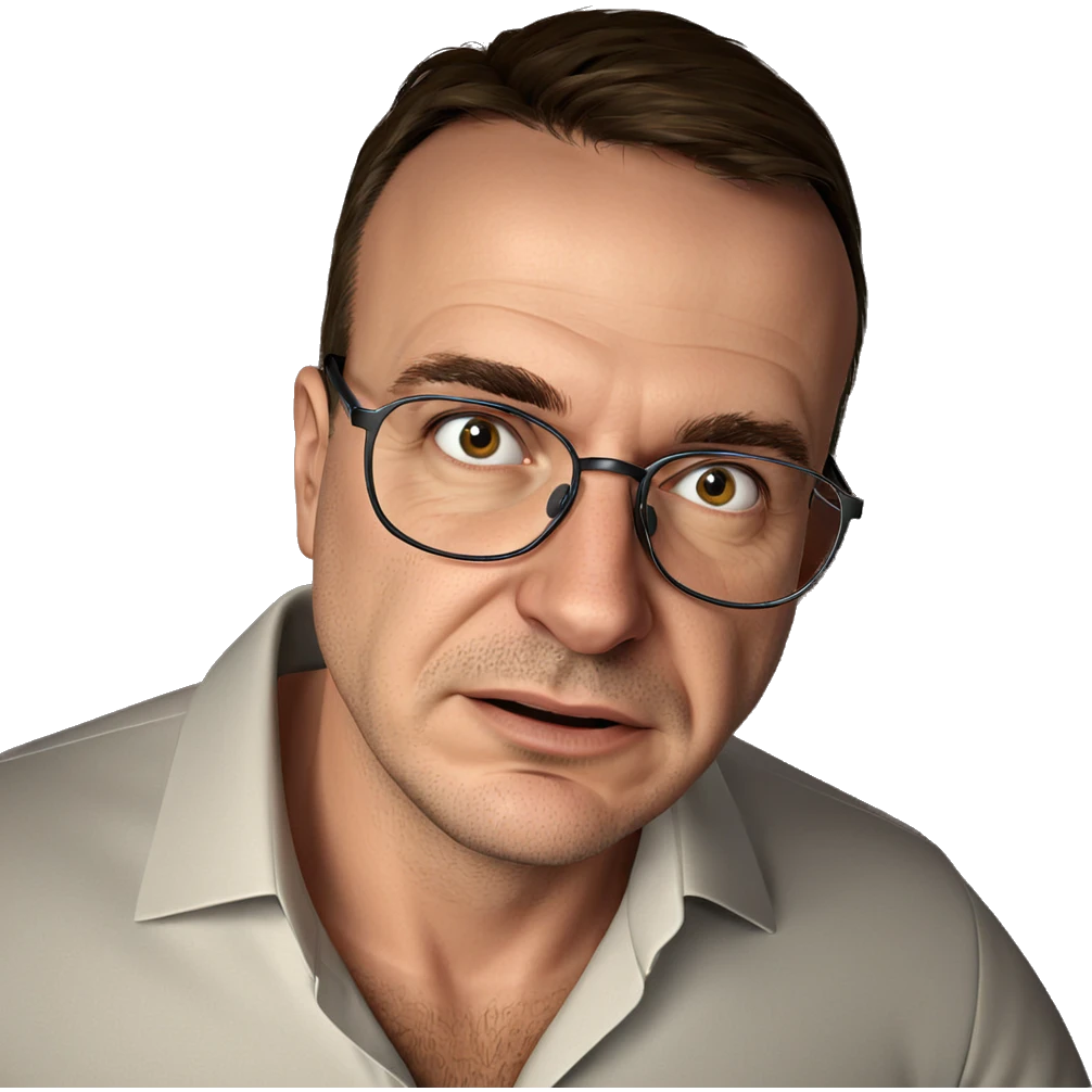 male portrait with glasses emoji