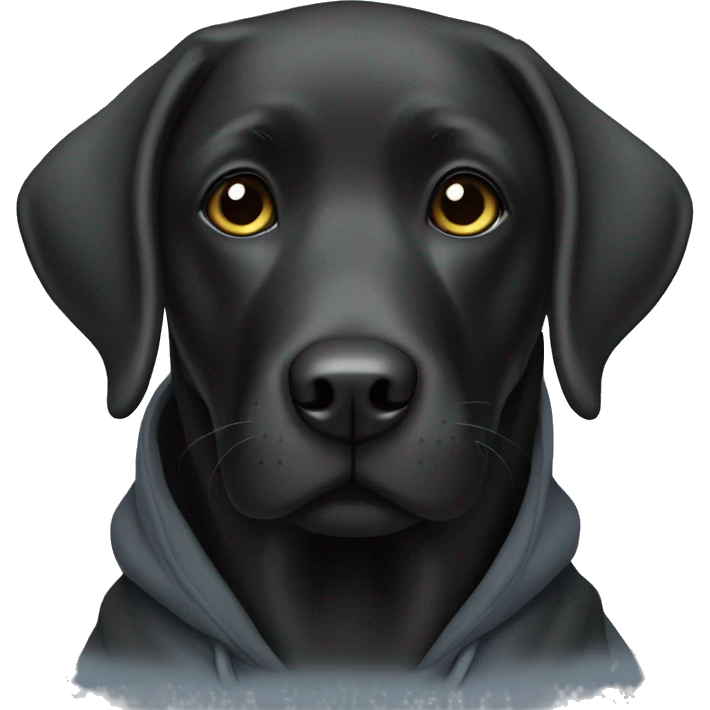 black labrador with hoodie emoji