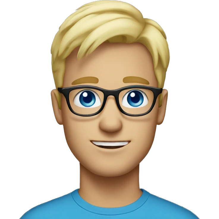 Blonde guy with blue eyes and Glasses  emoji