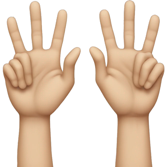 Hands intertwined, both palms facing front and 1 middle finger pointing front also emoji