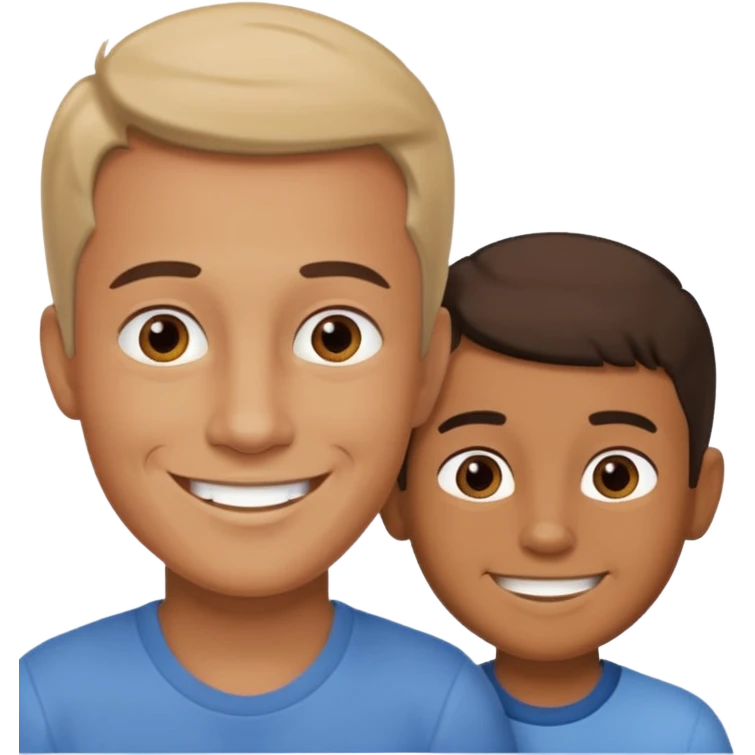 Children boy with papa same person emoji