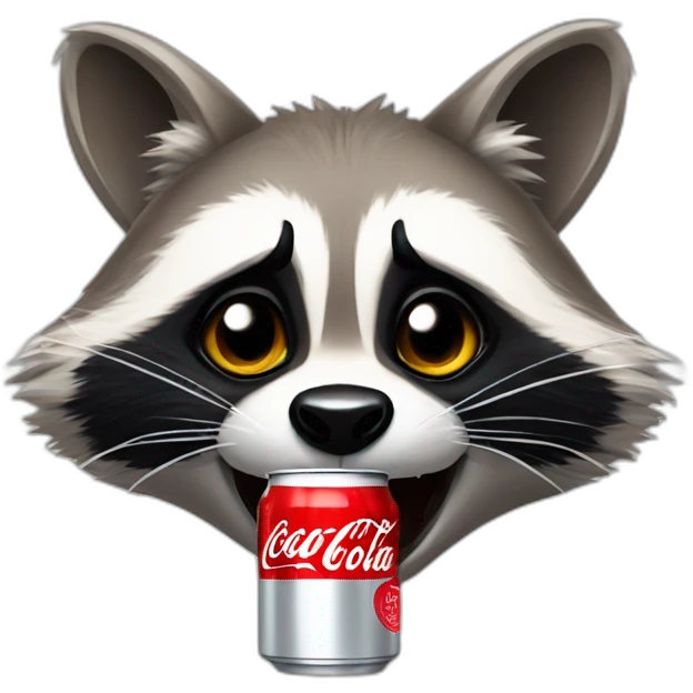 angry raccoon drink coca cola light emoji