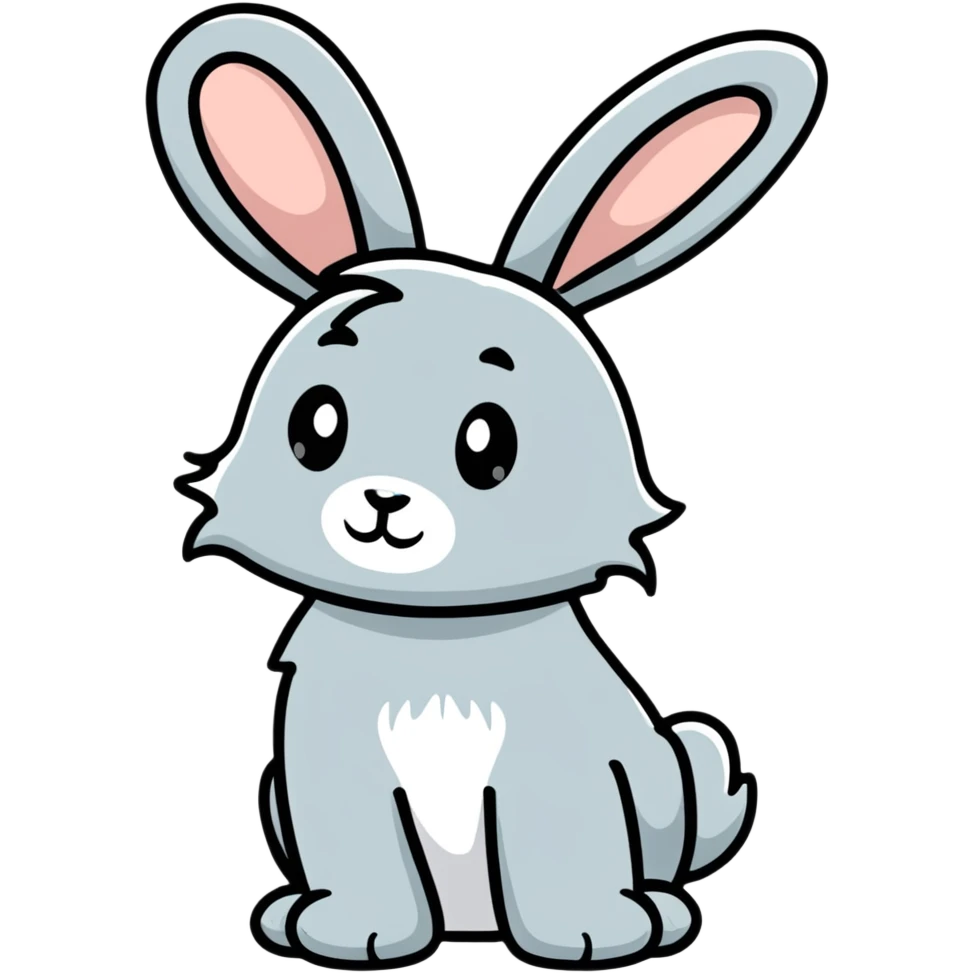 cutest bunny ever with tiny paws and floppy ears emoji