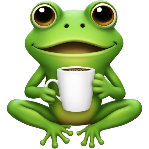 Frog drinking coffee emoji