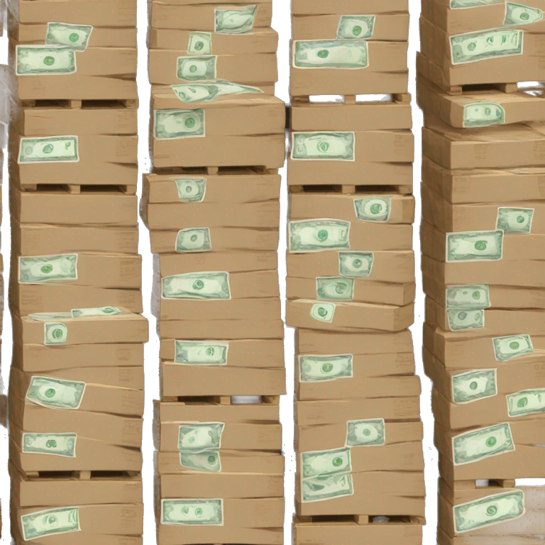 pallet with stacks of money on it emoji