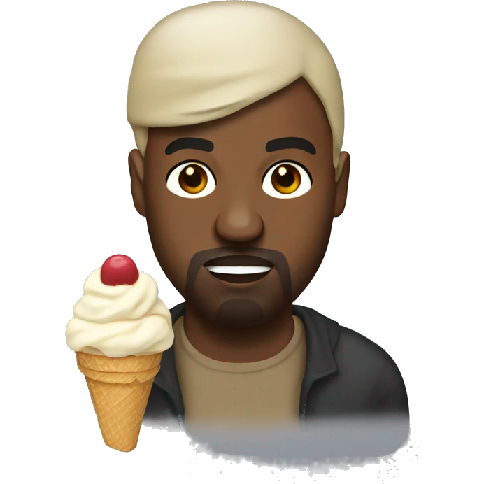 kanye west with a ice cream emoji