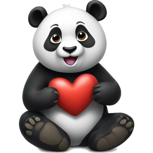 Panda making a heart emoji
