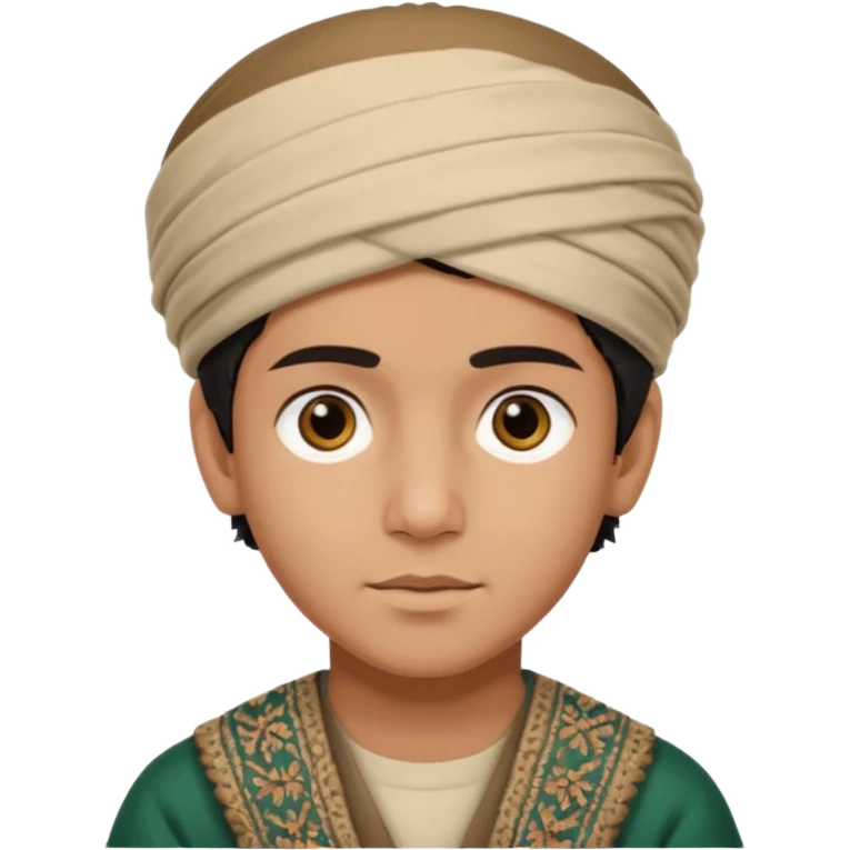 Creat a afghan boy with afghan pacol hat with white Tagore emoji