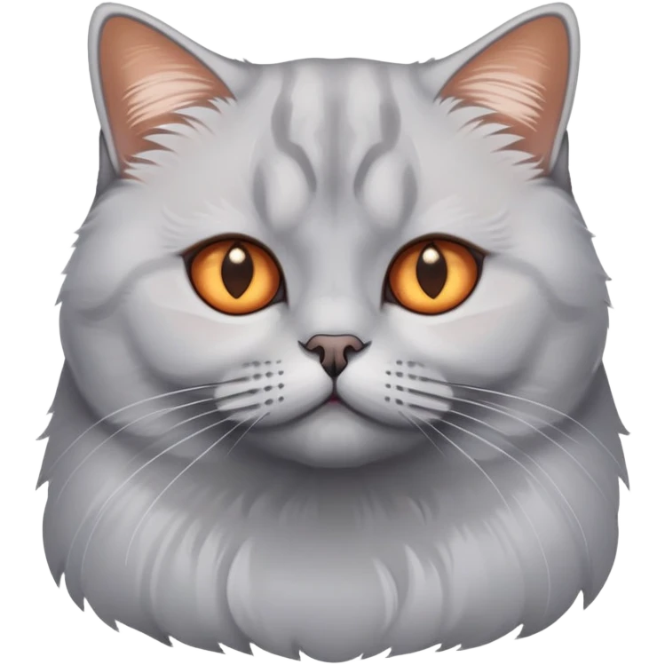 British shorthair silver gradient cat with copper eyes and dense coat emoji