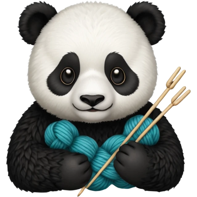 panda holding knitting emoji