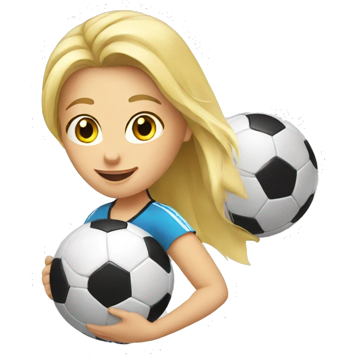 blond woman doing soccer tricks emoji