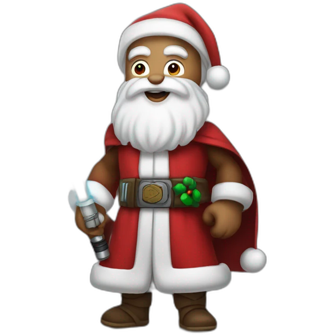 Jedi santa clause with Light saber  emoji