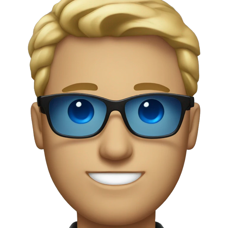 handsome man in sunglasses with blue eyes emoji
