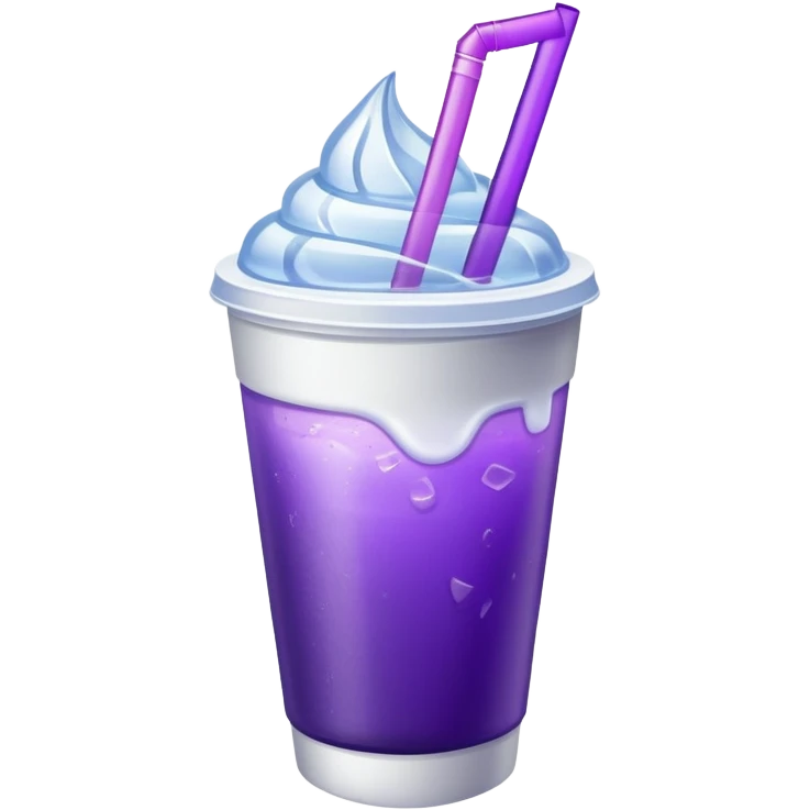 Make a styrofoam cup but 2 in one cup with a purple drink and ice in it emoji