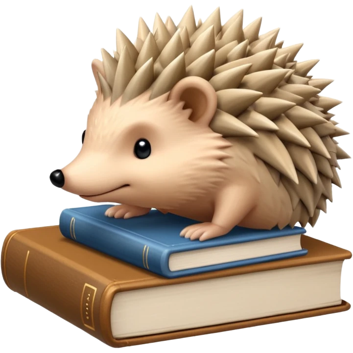 Beige hedgehog + beige book emoji