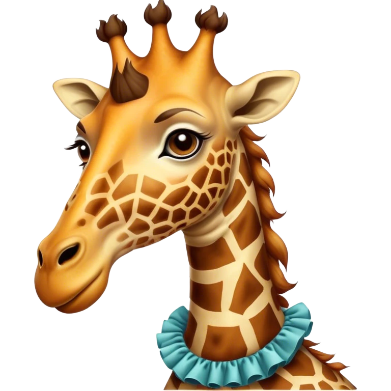 Vintage circus giraffe wearing neck ruffles emoji