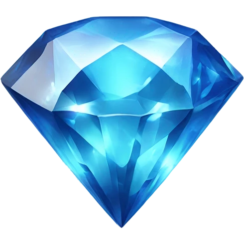 Diamante azul con brillitos emoji