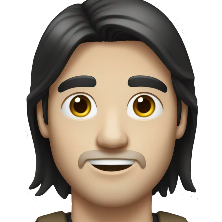 a white-skinned man with black straight hair
 emoji