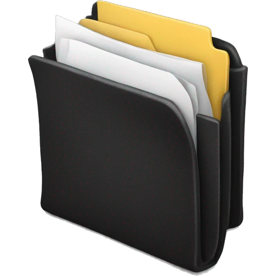 3d black folder with clothes inside emoji