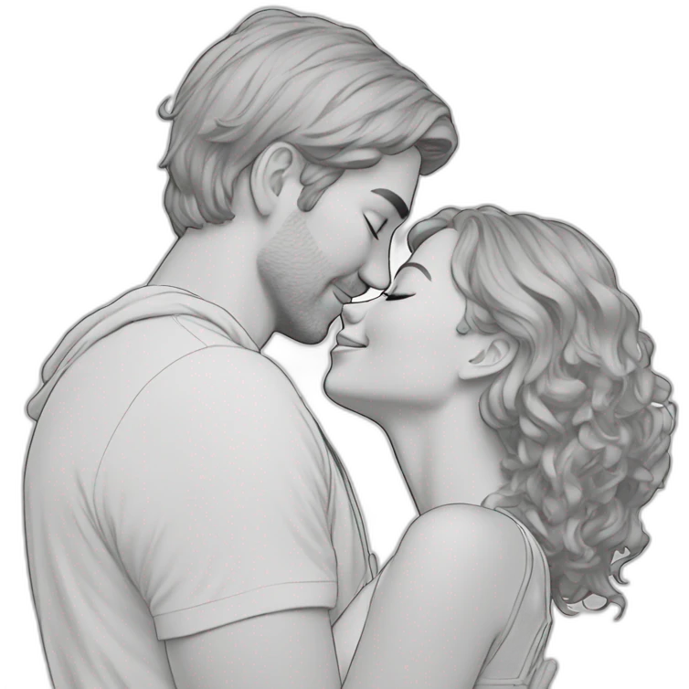 intimacy line art emoji
