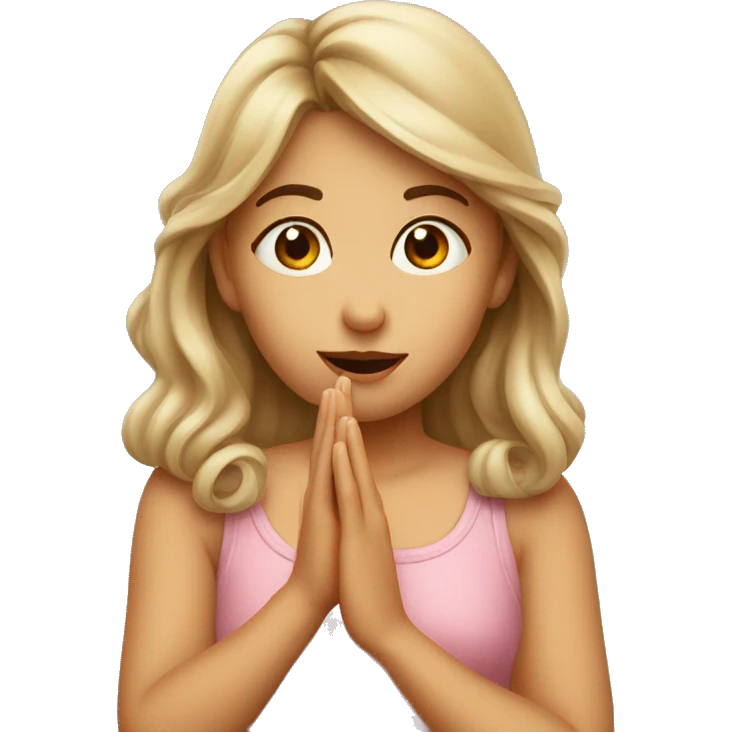 Girl blow a kiss with a hand emoji