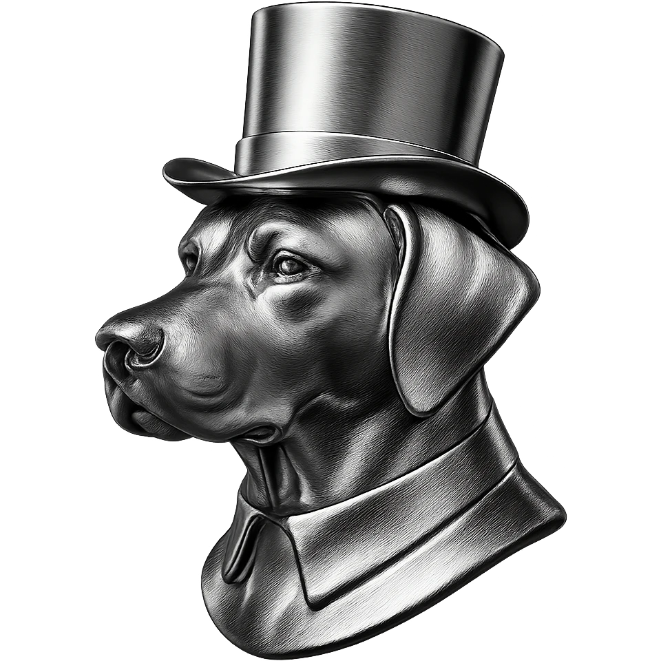 dog with tophat emoji