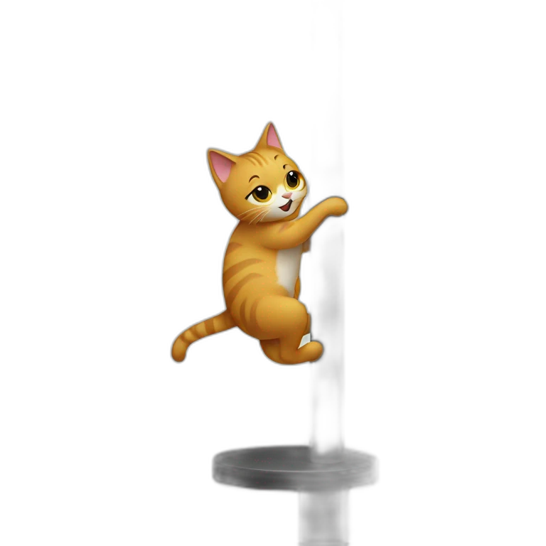 Cat pole-dancing emoji