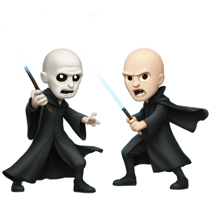 Harry and Voldemort fighting emoji