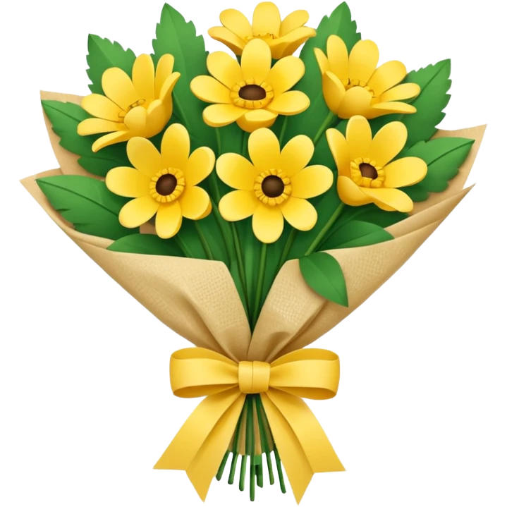Bouquet Flower Wrap yellow emoji