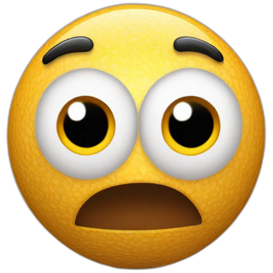 3d sphere with a cartoon awesome skin texture with big childish eyes emoji