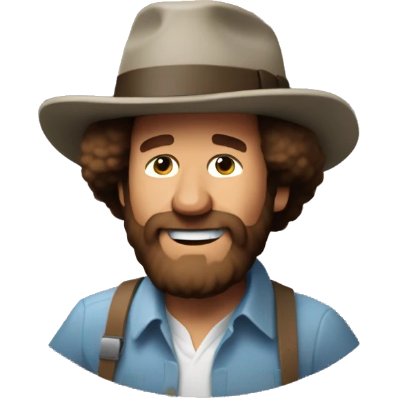 Bob Ross doing the griddy emoji
