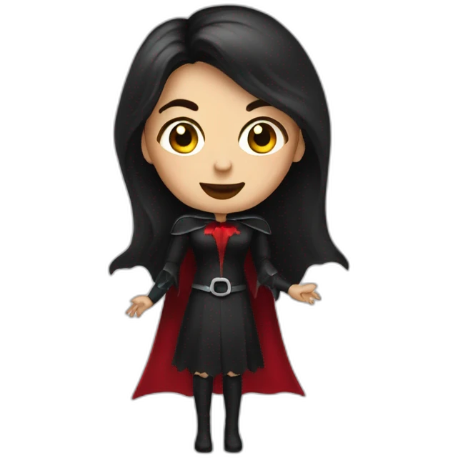 Brunette Women with Dracula haloween costume emoji