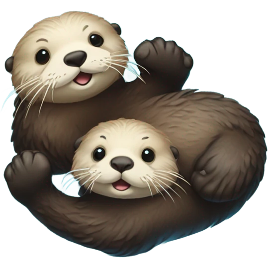 Sea otters holding hands emoji