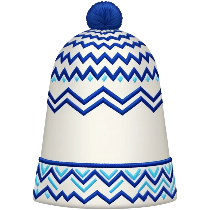 Khiva style doppa hat with zigzag patterns and blue details emoji