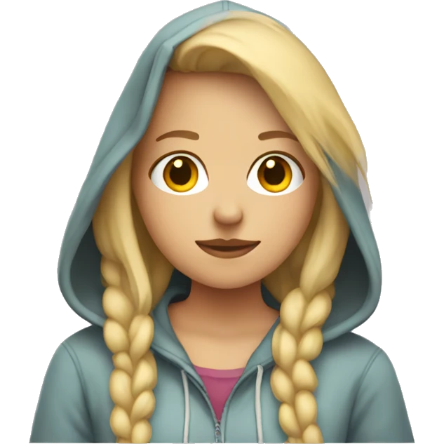 Blonde girl wearing a hoodie  emoji