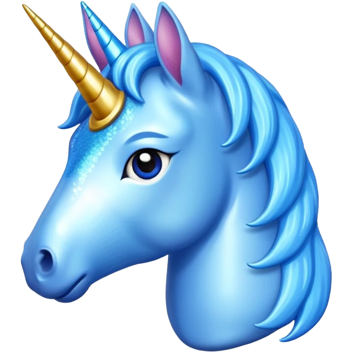 Blue unicorn being bored emoji